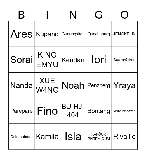 Bingo Card