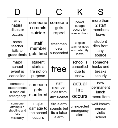 high Bingo Card