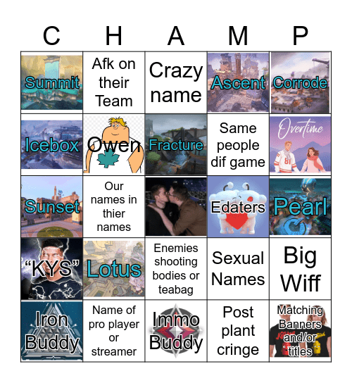 Valorant (swift) Bingo Card