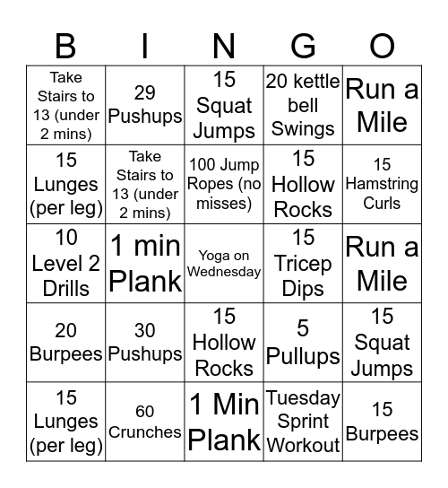 PAIN TRAIN Bingo Card