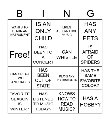 HUMAN BINGO Card