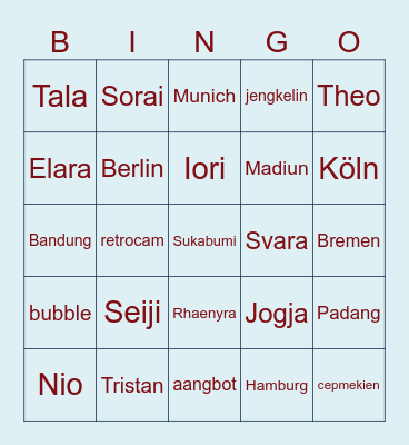 bingo Card