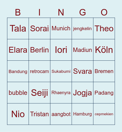 bingo Card