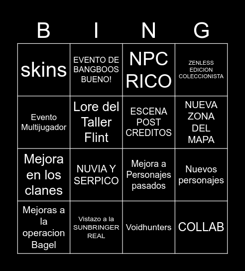LIVESTREAM 3.2 Bingo Card