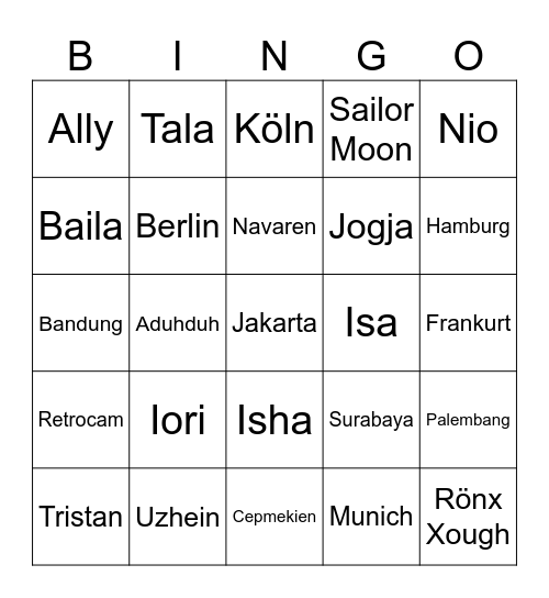Navaren's Bingo Card