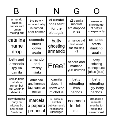 Betty Reboot Season 3 Catastrophes : \ Bingo Card