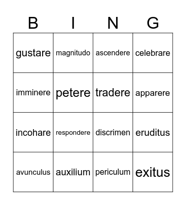 Der Ausbruch des Vesuv Bingo Card