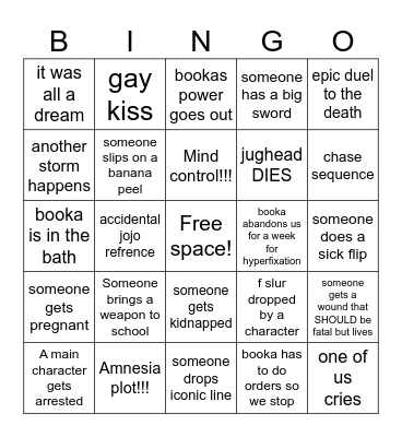 Riverdale Season 1 Week Bingo Card