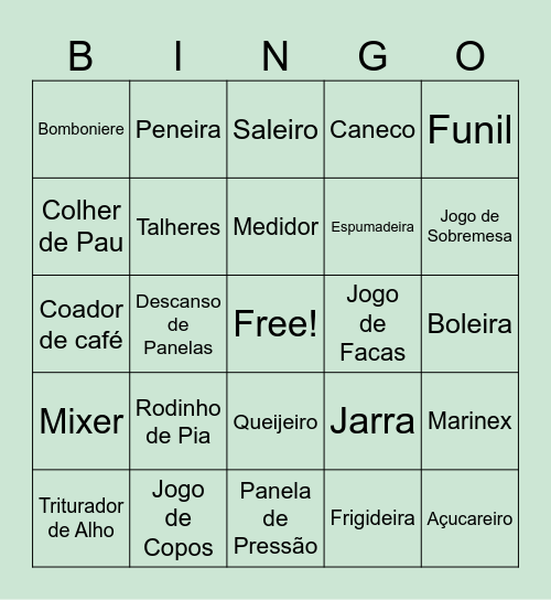 Chá da Larissa Bingo Card