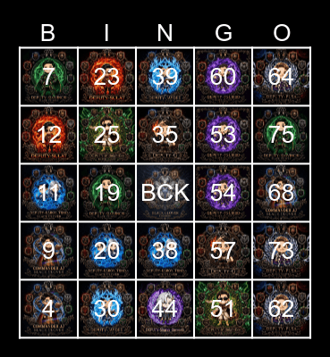 BCK BINGO CARD Bingo Card