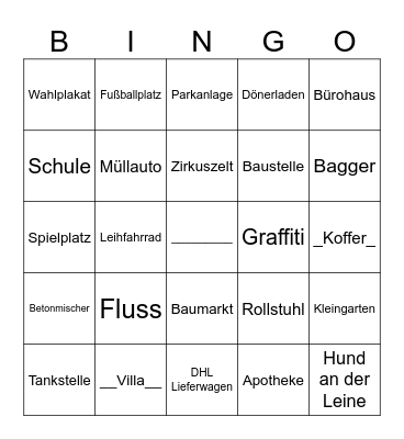 Beobachtung-Bingo Card