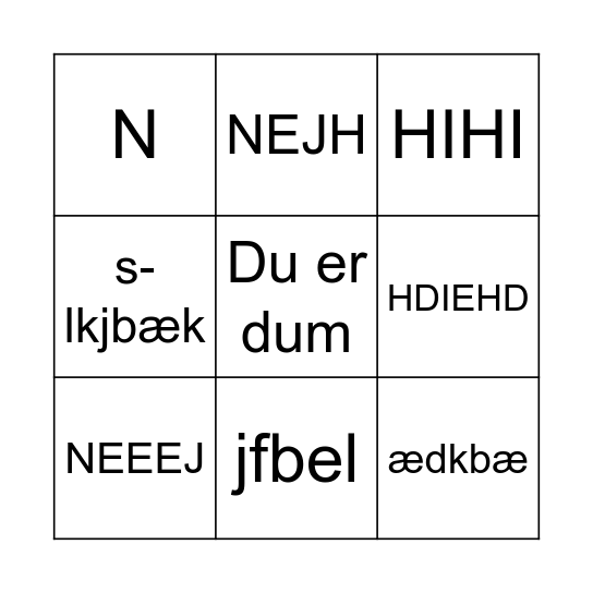 Fødselsdagsbingo Card