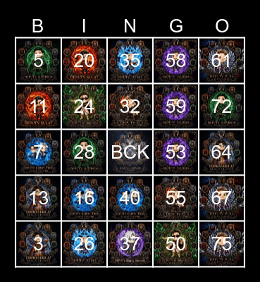 BCK BINGO CARD Bingo Card