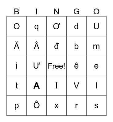 ............................ Bingo Card