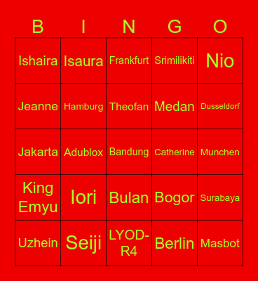𝕭𝕴𝕹𝕲𝕺 Bingo Card