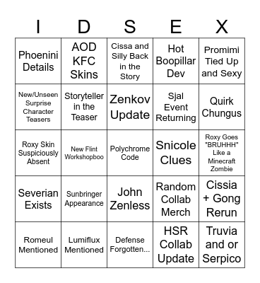 Zee Zee Zee 3.2 Vyrium Bingo Card