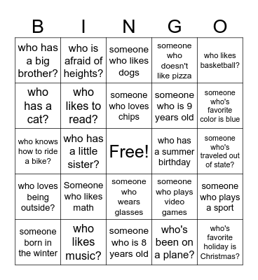 Human Bingo Card