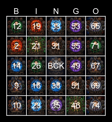 BCK BINGO CARD Bingo Card