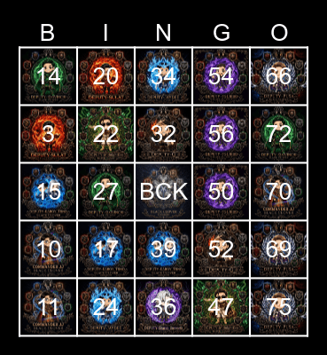 BCK BINGO CARD Bingo Card
