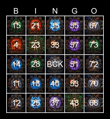 BCK BINGO CARD Bingo Card