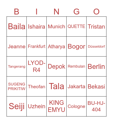 (⁠・⁠_⁠・⁠;⁠) Bingo Card