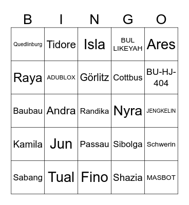 Hamba Allah Bingo Card