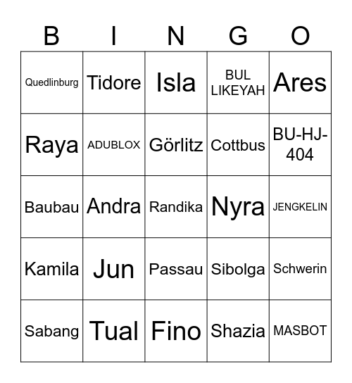 Hamba Allah Bingo Card