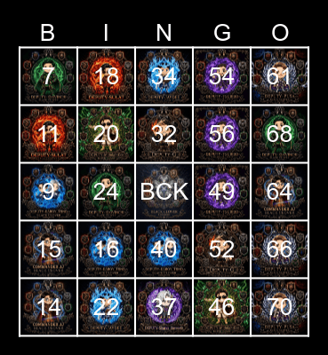 BCK BINGO CARD Bingo Card
