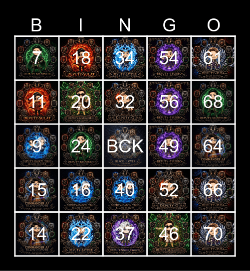 BCK BINGO CARD Bingo Card