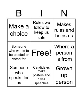 Government Bingo Card