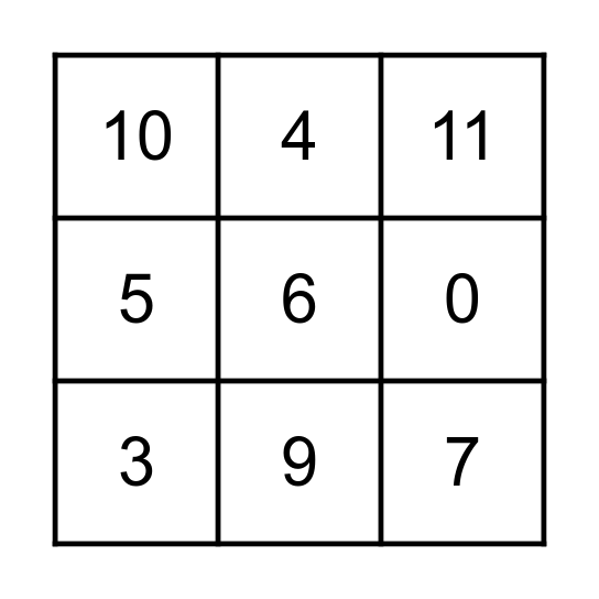 NUMBER BINGO Card