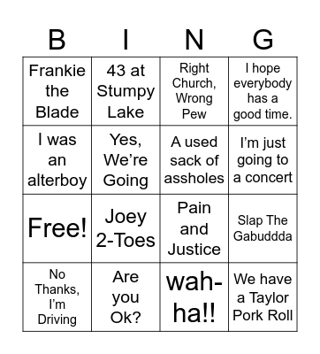 Mr. Steve Bingo Card