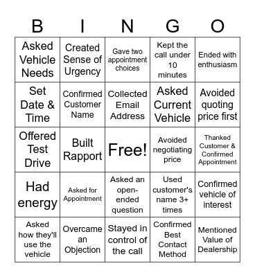 PHONE UP BINGO Card