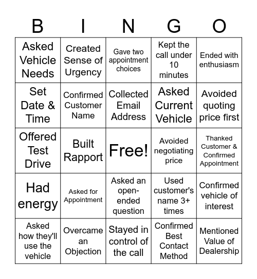 PHONE UP BINGO Card
