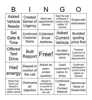 PHONE UP BINGO Card