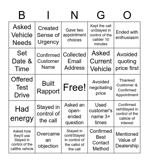 PHONE UP BINGO Card