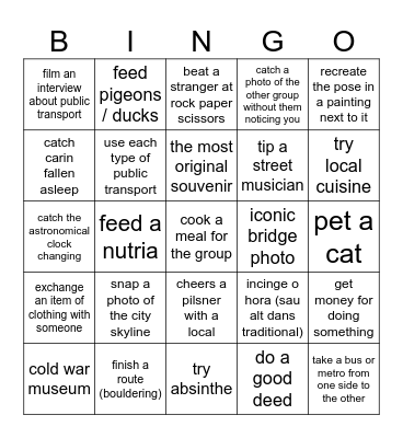 Praga Bingo Card