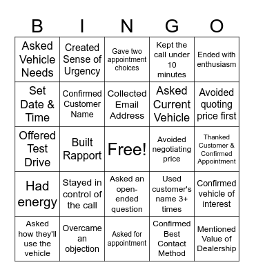PHONE UP BINGO Card