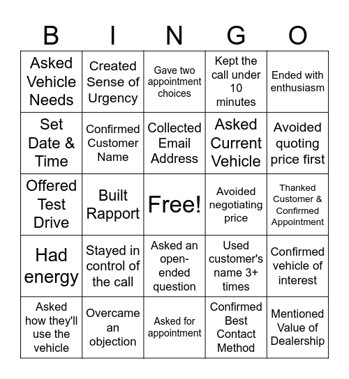 PHONE UP BINGO Card