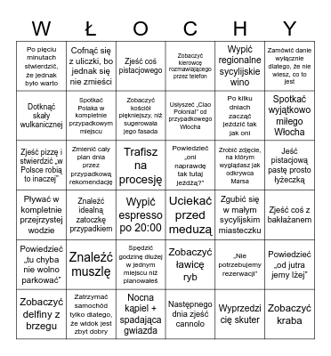 NASZE WŁOSKIE WAKACJE Bingo Card