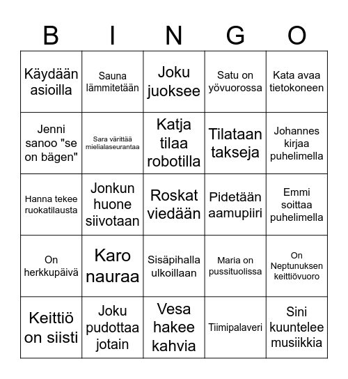 Neptunus Bingo Card