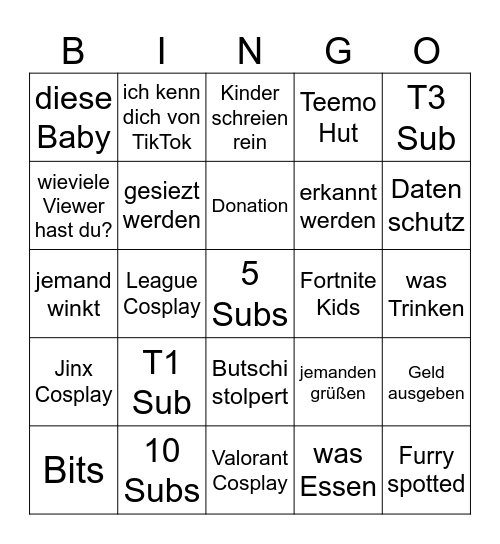 GAMESCOM IRL Bingo Card