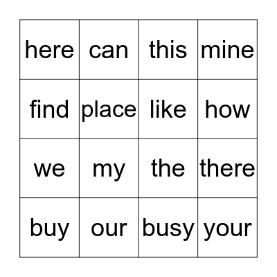 Around the Neighborhood Bingo Card