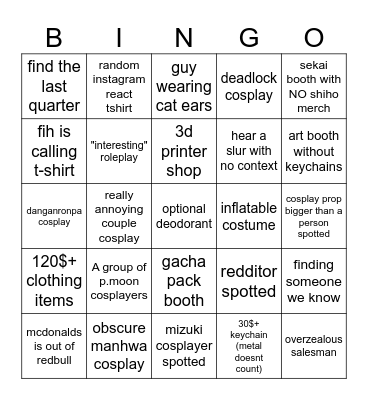 fanexpo bingo Card