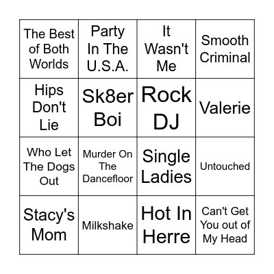 2000s Bingo Round 1 Bingo Card