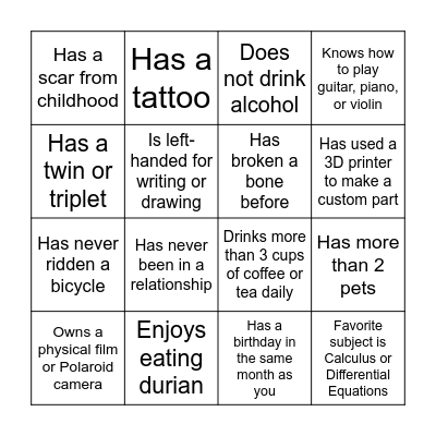 Inter Night Bingo Card