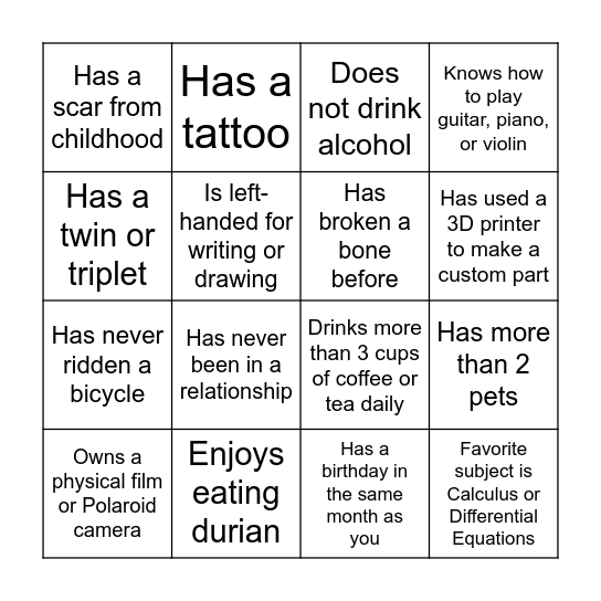 Inter Night Bingo Card