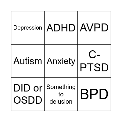 stuff i think i might have Bingo Card