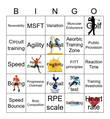 Vocational Sport Y11 Bingo! Bingo Card