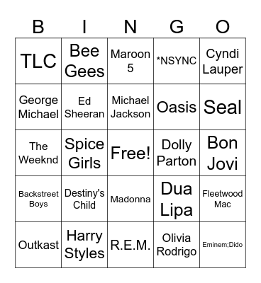 Bingo Bango Bongo Bingo Card